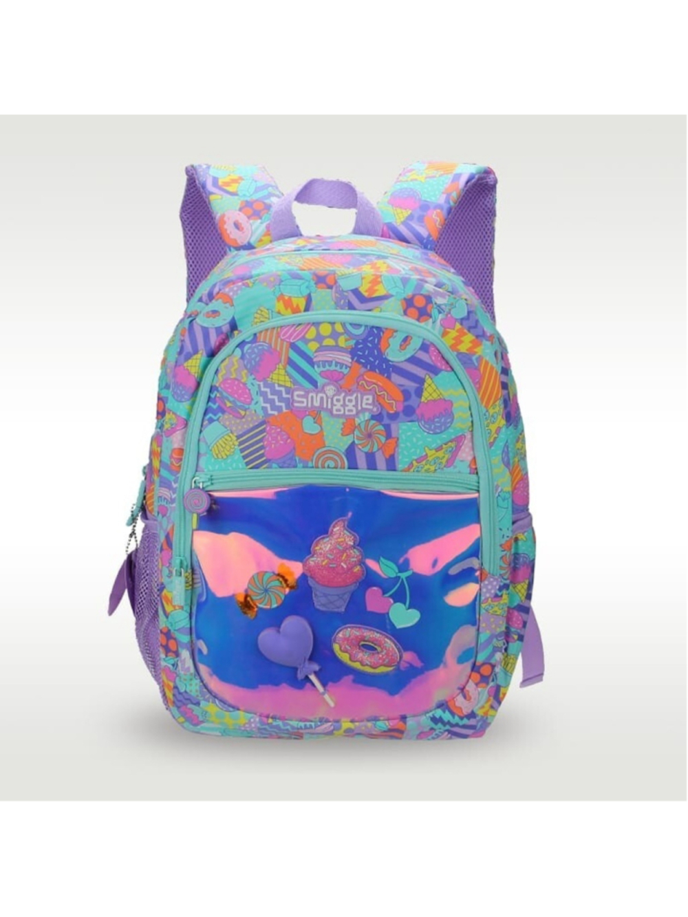 Smiggle Sweet Away Classic Backpack Lollipop Donut Ice Cream Cone Cherries 16"